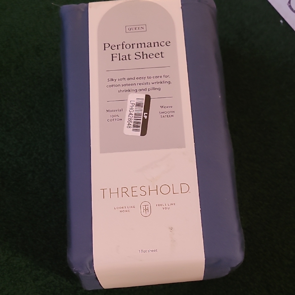 Threshold Queen Blue Flat Sheet